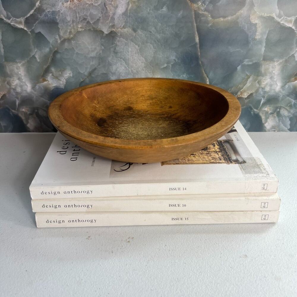 Munising Wooden Dough Bowl 9'' Primitive Rustic Vintage MCM